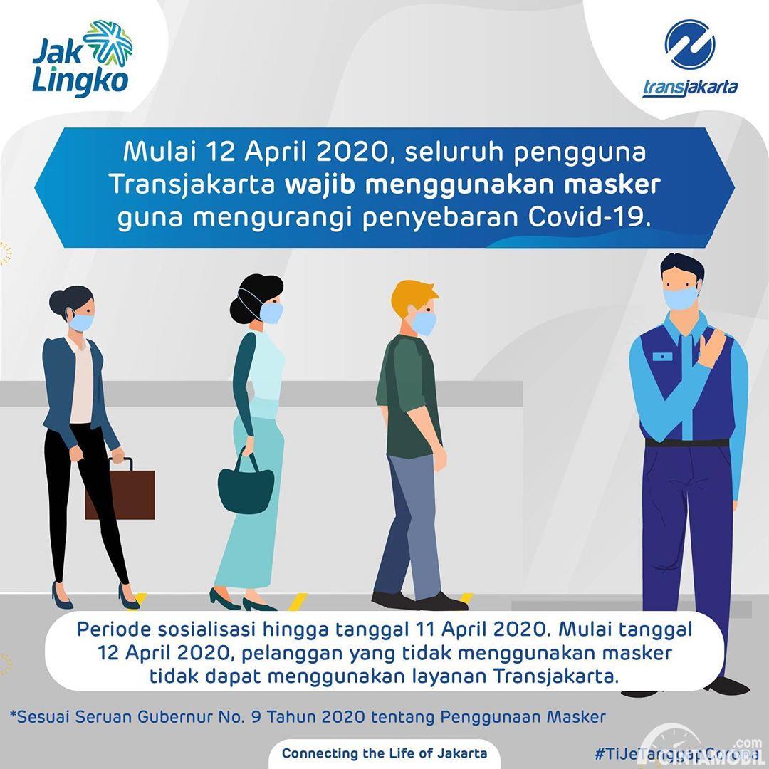 Catat Mulai 12 April Naik Bus Transjakarta Wajib Pakai Masker 0177