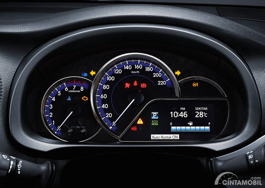 Gambar menunjukkan desain bagian interior dari Toyota Yaris