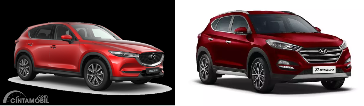 Gambar menunjukkan bandingkan antara Mazda CX-5 vs Hyundai Tucson