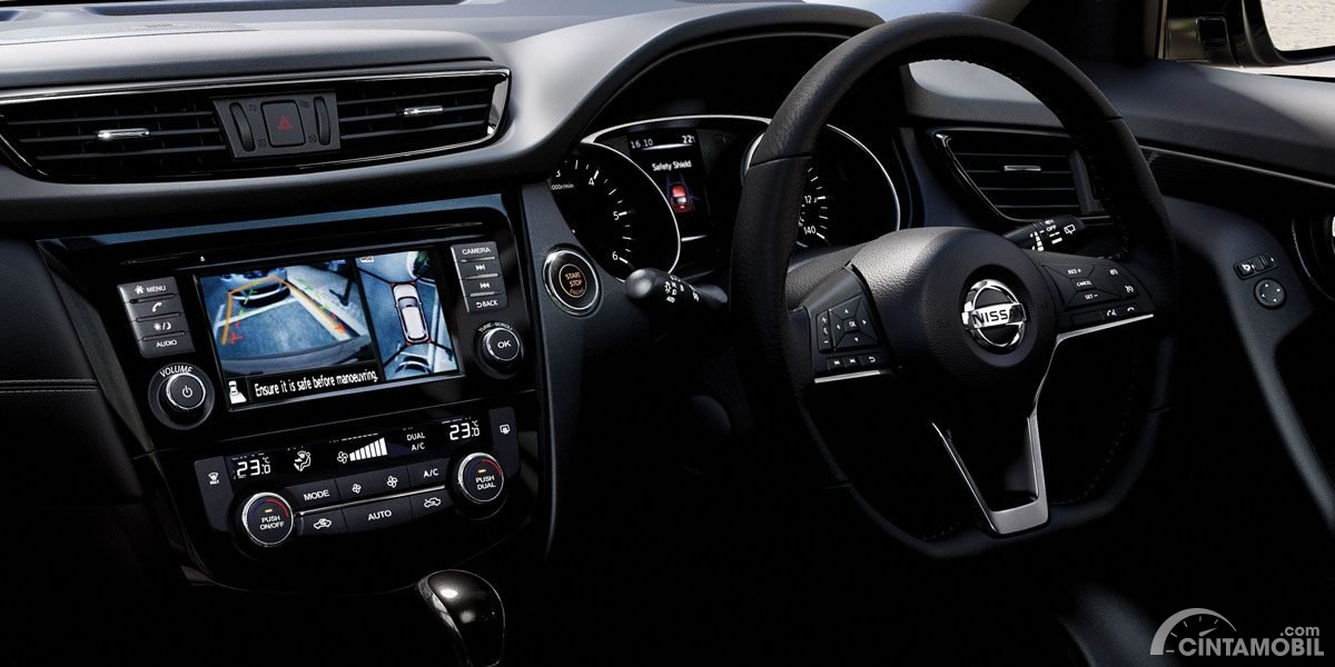 Gambar menunjukkan steering wheel dari mobil Nissan X-Trail