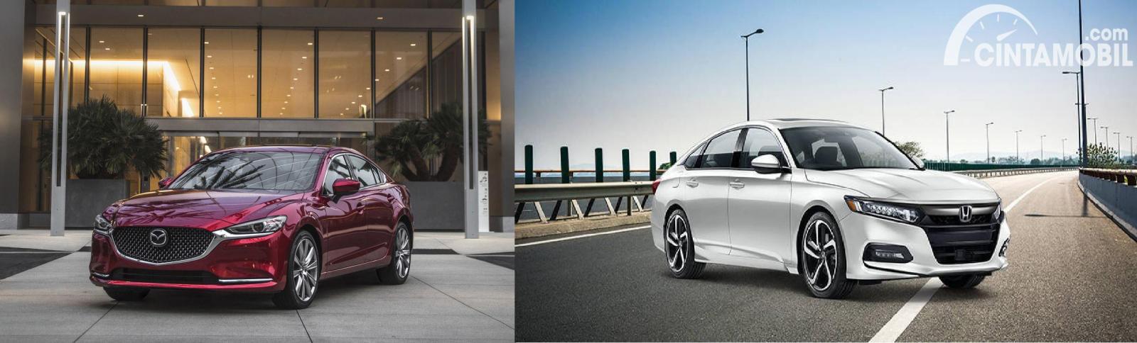 Gambar menunjukkan bandingkan antara Mazda6 vs Honda Accord