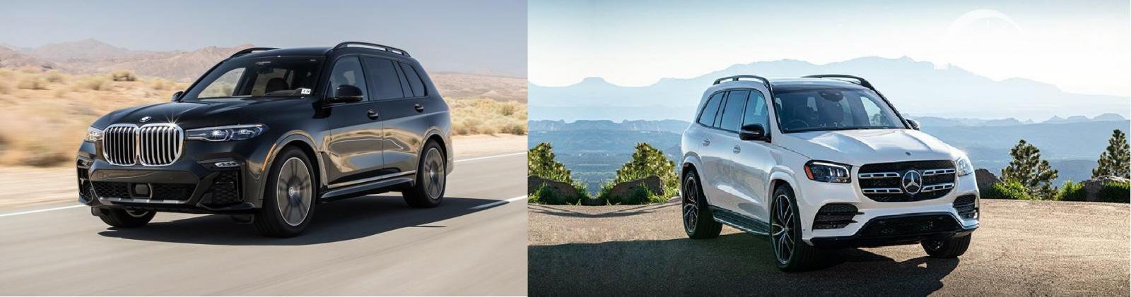 Gambar menunjukkan bandingkan antara BMW X7 vs Mercedes-Benz GLS