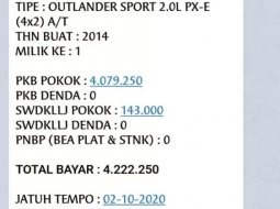 Sulawesi Selatan, jual mobil Mitsubishi Outlander Sport PX 2014 dengan harga terjangkau 6