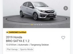 Honda Brio Satya E CVT 2019