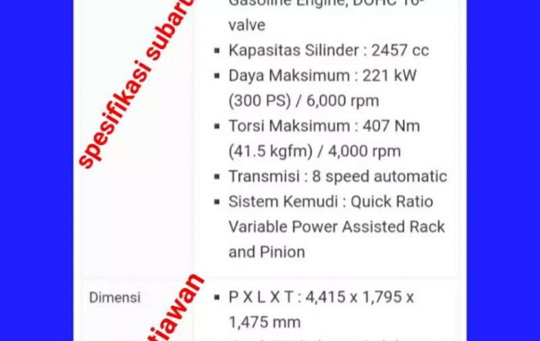 Jual cepat Subaru Impreza 2013 di Jawa Barat