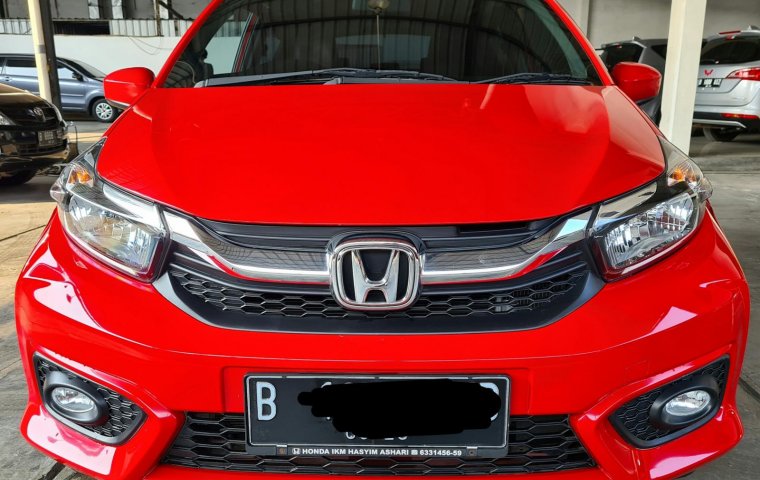 Honda Brio Satya E AT ( Matic ) 2021 Merah Km low 3rban Good Condition Seperti Baru