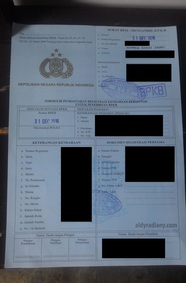 Cara Balik Nama BPKB Kendaraan