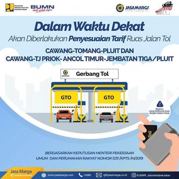 Tarif Tol Dalam Kota Segera Naik, Ini Besarannya!