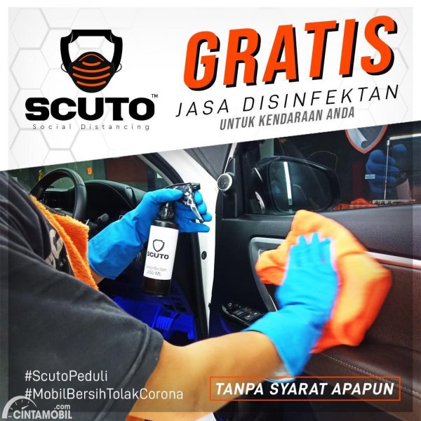 #ScutoPeduli Adakan Program Berikan Disinfektan Kendaraan Gratis