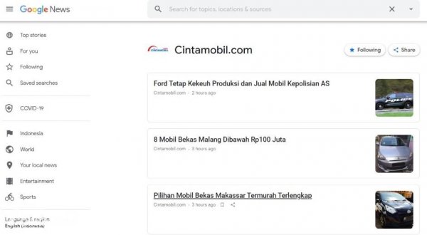 Berita Terbaru Cintamobil.com Bisa Diakses di BaBe dan Google News App