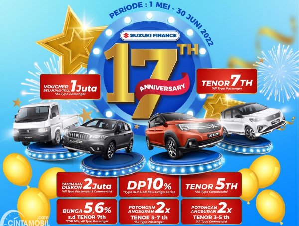 Promo Suzuki Mei-Juni: Voucher Belanja dan Diskon untuk Semua Tipe Mobil